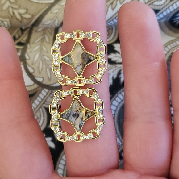 New Gold Wrapped Abalone Shell Stud Earrings. - Picture 8 of 16